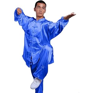 Womens Men's Martial Arts Practice Suit Clothing Unisex Silk Satin Mandarin Collar Tai Chi Kung Fu Uniform Set