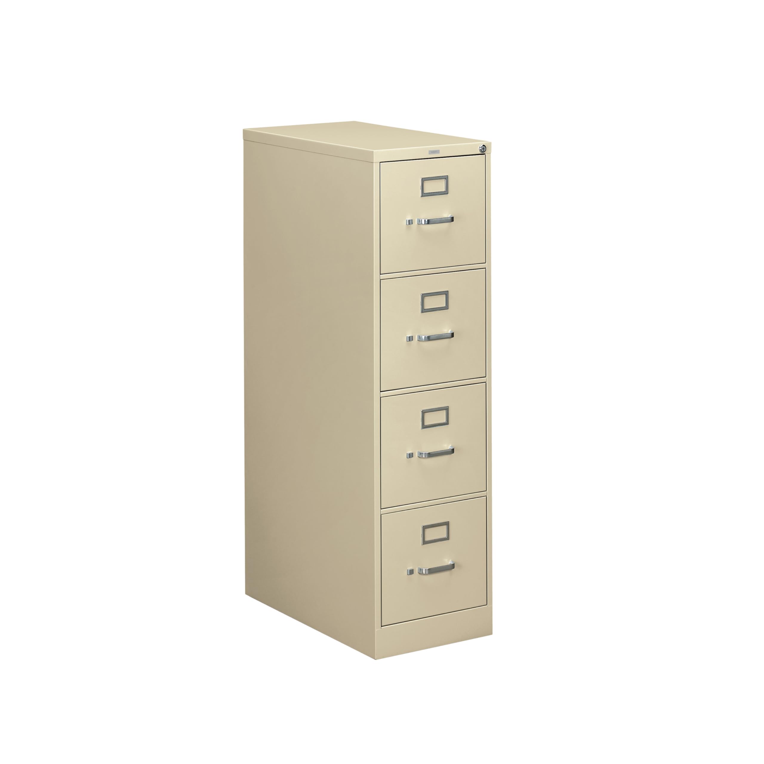 Photo 1 of HON 4 Drawer Vertical File Cabinet with Lock, Metal Filing Cabinets with 4 Drawers for Hanging Files and Letter Files, 26.5" Deep, Putty