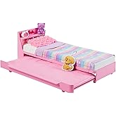 Barbie My First Barbie Doll House Furniture, Bedtime Playset with Trundle Bed, Plush Puppy & Accessories, Toys for Little Kids, 13.5-inch Scale