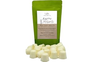Lux Wax Melts Patchouli Earthy Soy Wax Melt Dots – No Mess, Hand-Poured in Canada, Deep Earthy & Warm Wood Scent Throw, Eco R