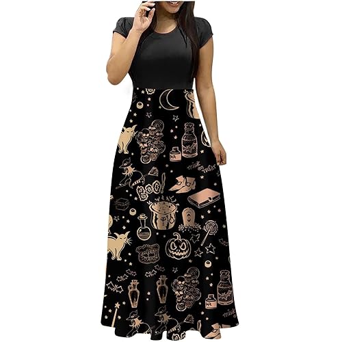 Plus Size Halloween Dress 4X, Baby Girls' Dresses Lolita Dress Black Goth  Wedding Dress Women's Fashion Casual Print Round Neck Short-Sleeved Large  Long Dresses Costumes Bat (XL, A-Black) in Saudi Arabia |