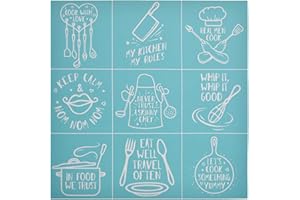 YeulionCraft Self-Adhesive Silk Screen Printing Stencil Mesh Transfers Various Pattern for DIY Home Decoration T-Shirt Pillow Fabric Painting, Kitchenware