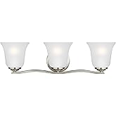 Generation Lighting 3-Light Emmons Traditional Bath Fixture Wall Lamp Brushed Nickel 4439003EN3-962, Bathroom Light Fixture f