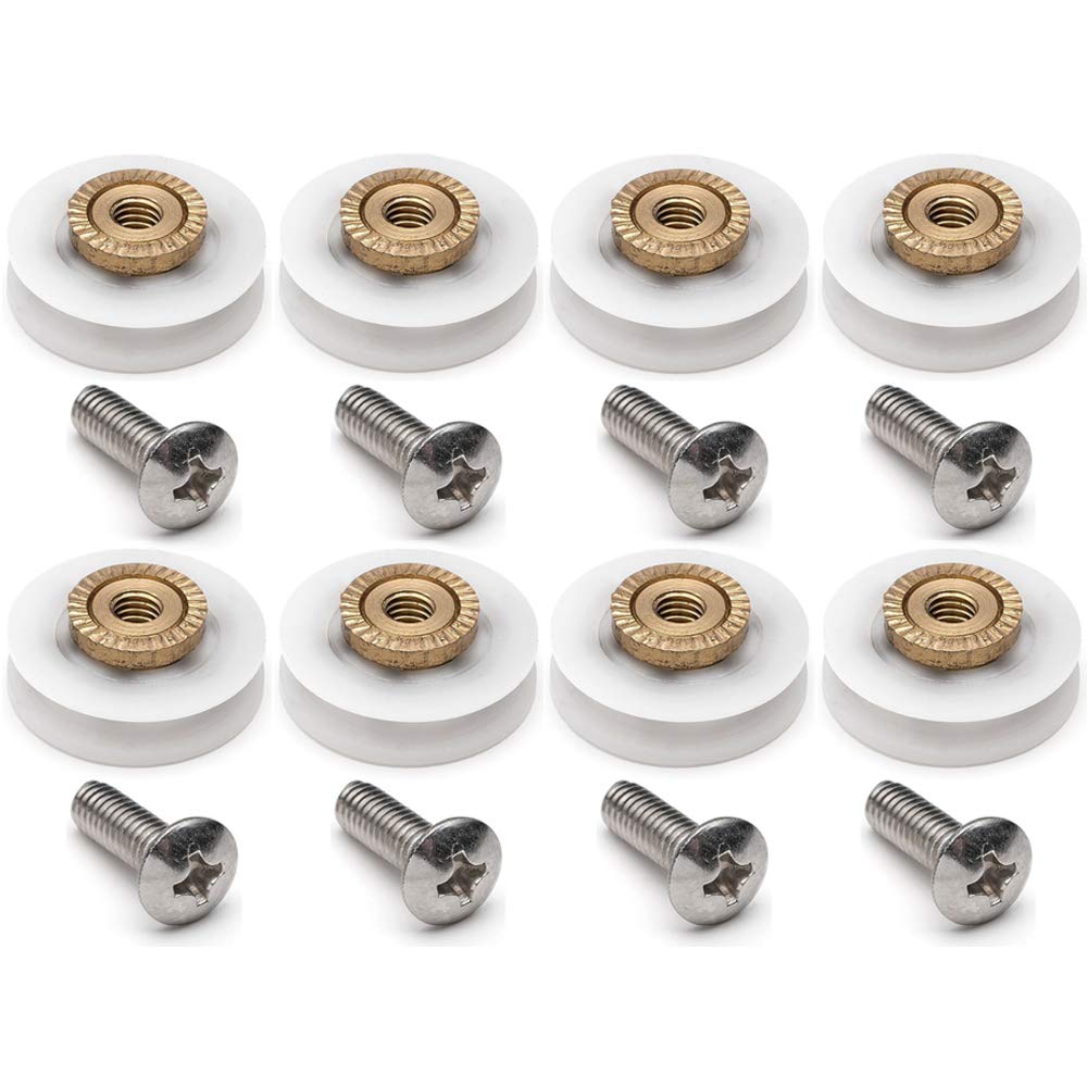 YUANQIAN Set of 8 Dia 19mm Stainless Steel Shower Door Wheels Rollers