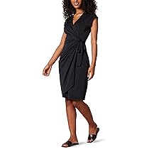 amazon essentials women's classic cap sleeve wrap dress reviews Amazon.com: Amazon Essentials Women's Classic Cap Sleeve Wrap Dress with V  Neck (Available in Plus Size), Black, X-Small : Clothing, Shoes & Jewelry