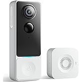 Andyssey Video Doorbell Camera Wireless 3MP HD, Free Human Motion Detection | No Subscription Required, Package Detection, Battery Powered,Works with Alexa &amp;Google home,2.4GHz WiFi Only