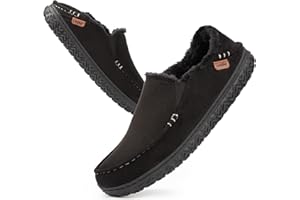 LongBay Men's Moccasin Slippers Cozy Breathable Memory Foam House Shoes for Indoor Outdoor