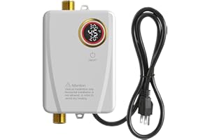 Lianfengymx 110V Mini Tankless Water Heater 3000W, Under Sink Instant Water Heater with HD Digital Display, Smart Touch Contr