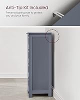VASAGLE BBC50WT Bathroom Storage Cabinet 3 Drawers Matte White 30x32x81 cm view 5