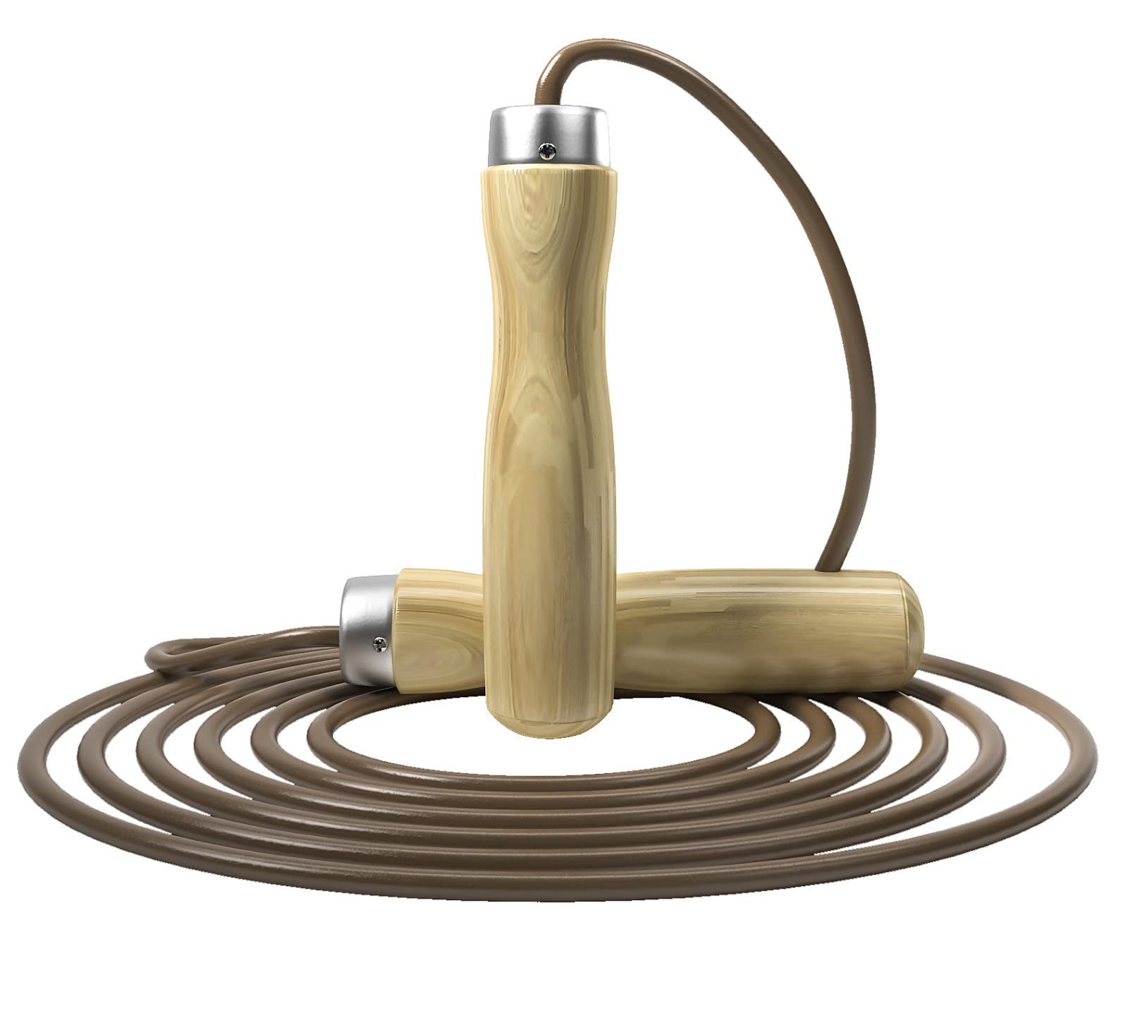 Skipping Rope by Athletics Gear, Pure Wood Handle and Premium Leather Speed Jumping Ropes for fitness Women (Natural Wood Handle)