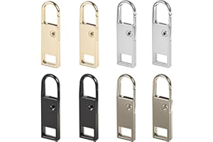 BagHeiyy 8 Pcs Zipper Pull Replacement – Easy to Install Spring-Loaded Metal Zipper Pulls, No Tools Required – Hook-Style for Jackets, Backpacks, Suitcases, and More