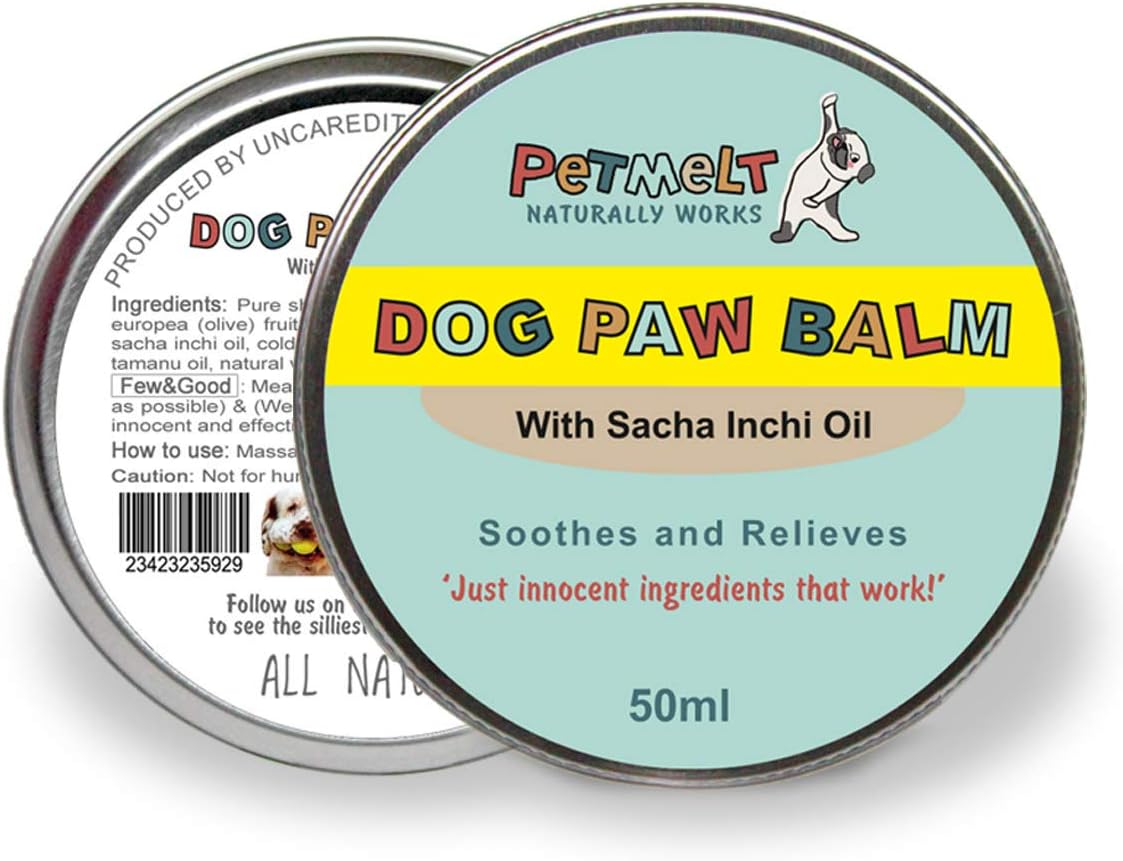 PetMelt Dog Paw Balm, quick action, 100% Natural, for dry, rough, cracked paw pads, Made in UK, | 'Just innocent ingredients that work!'| 50ml …