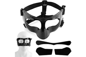 Nose Guard for Broken Nose, Adjustable Face Shield Mask with Pads Sports Face Mask Protector for Adults and Teens Basketball 
