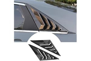 BOYOUS 2pcs ABS Racing Style Rear Side Window Louvers Air Vent Scoop Shades Cover Blinds Exterior Decoration Accessories Compatible with Hyundai Elantra 2021 2022 2023 2024 2025(Carbon Fiber)