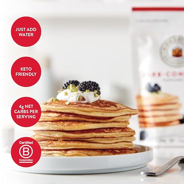 KING ARTHUR KETO WHEAT PANCAKE MIX: LOW CARB, HIGH PROTEIN BREAKFAST SOLUTION – JUST ADD WATER FOR FLUFFY PANCAKES OR WAFFLES – NON-GMO, KOSHER CERTIFIED, 12 OZ POUCH
