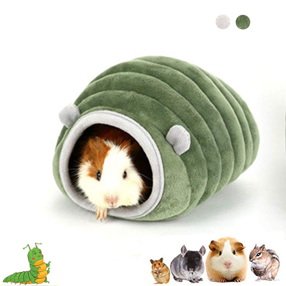 Cute Hamster House Bed, Winter Warm Fleece Sugar Glider Cave Bed Nest, Small Pet Plush Sleeping Cushion Mat Cage Accessories for Birds Parrot Ferrets Rat Hedgehogs Guinea Pig