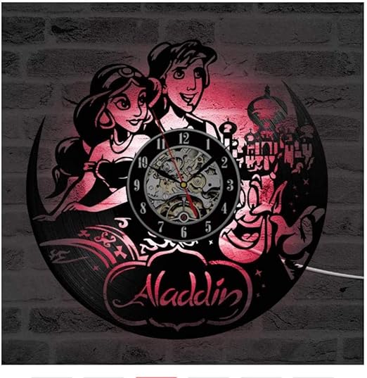 hxjie Lámpara de Dibujos Animados película CD líder Reloj de Registro
