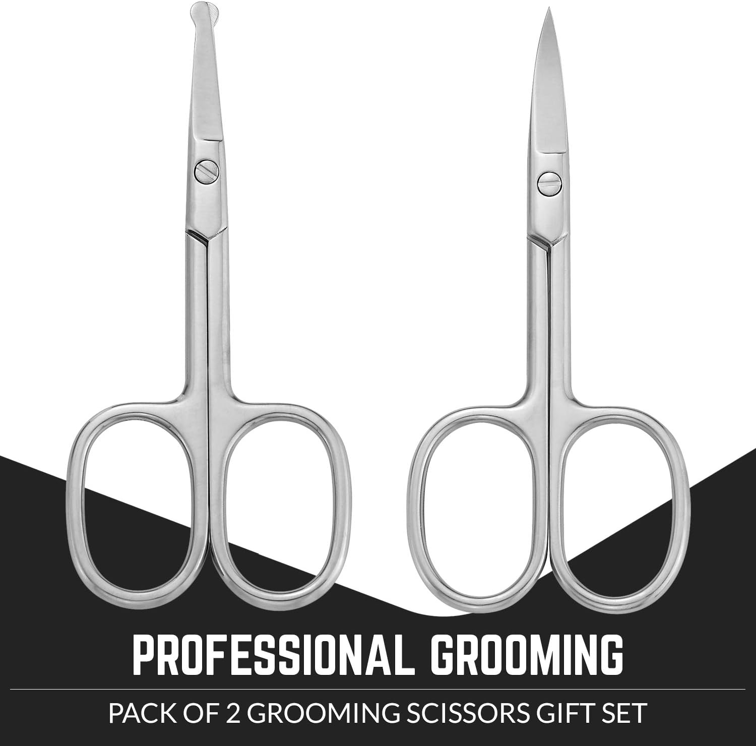Stainless Steel Grooming Scissors, Eyebrow Scissor, Beard & Mustache Trimming Set - Image 3