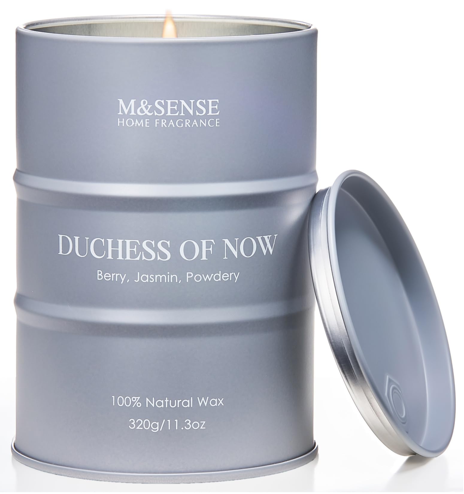 M&SENSE Duchess of Now Scented Candle, 320g Organic Soy Wax, Up to 70 Hours Burn Time, Non Toxic Powdery Floral Home Fragrance Candle, Luxury Gift for Women, Elegant Decor and Relaxation