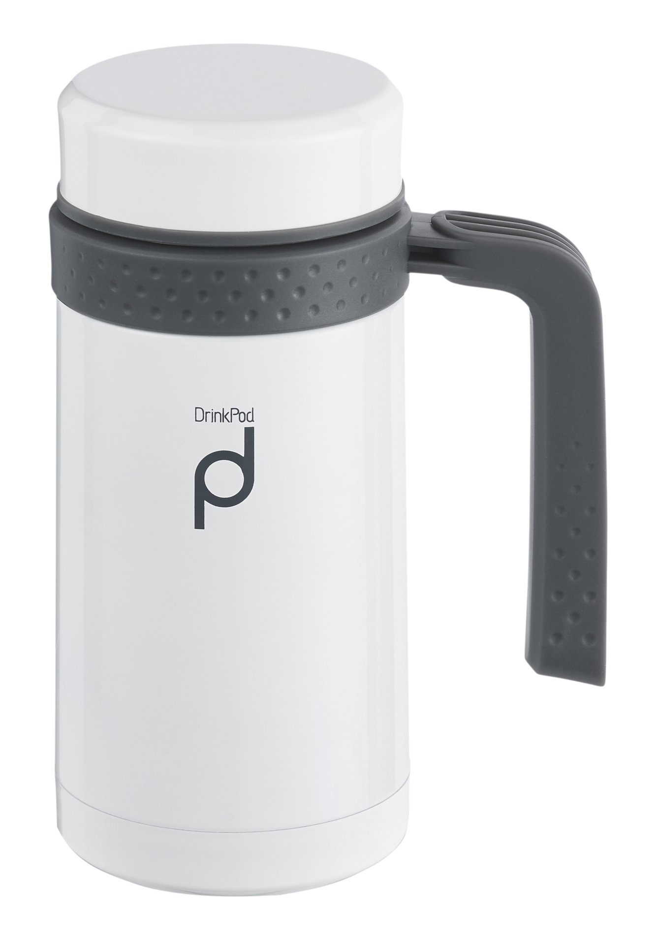 Drink Pod Vacuum Insulated Leak-Proof Flask, 450ml, White