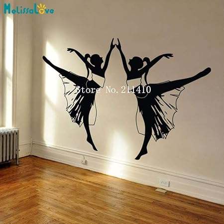 zhuziji Dancing Twin Girl Etiqueta de la Pared de Vinilo Lyrical ...
