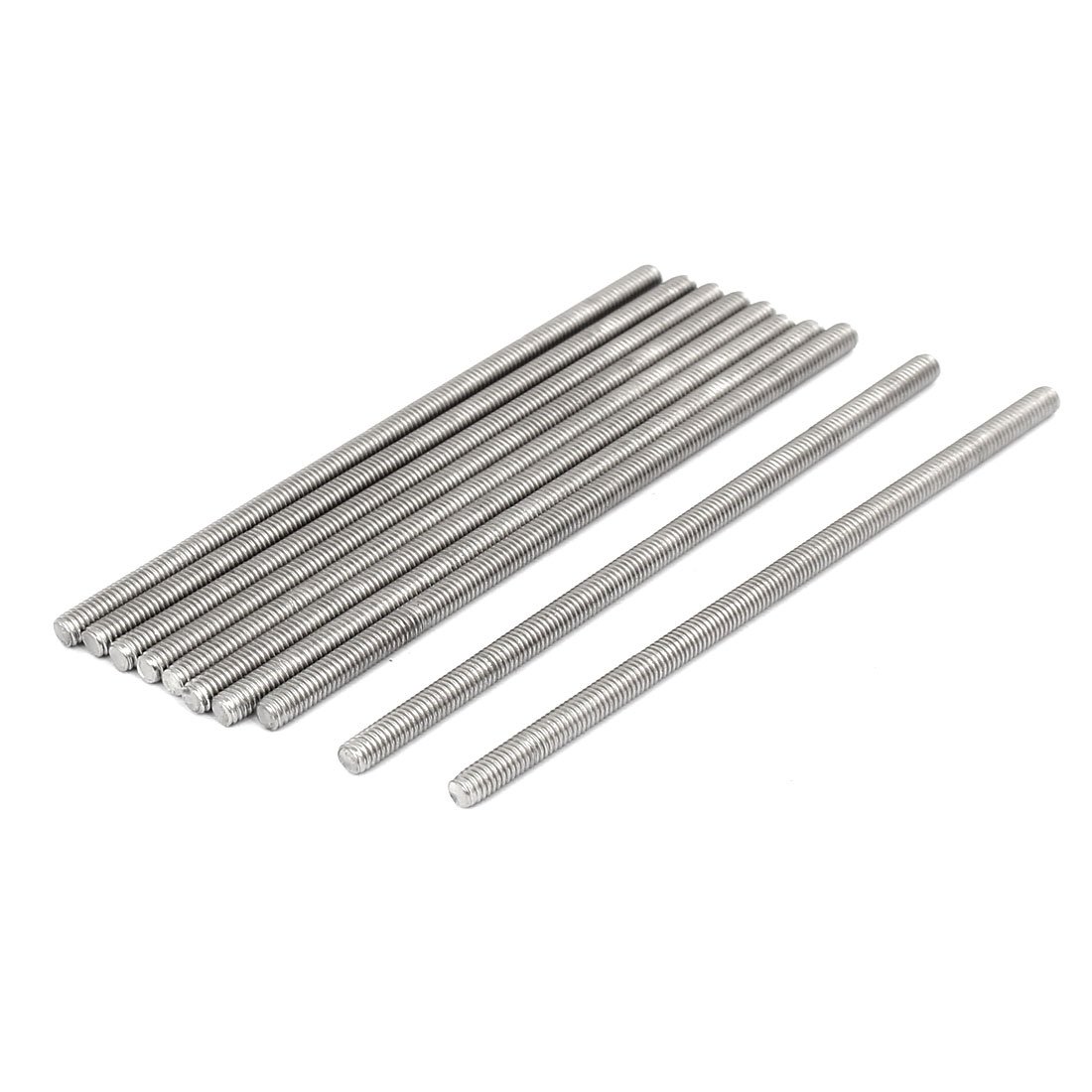 Sourcingmap M4 x 100mm 304 Stainless Steel Fully Threaded Rod Bar Studs Fastener 10 Pcs