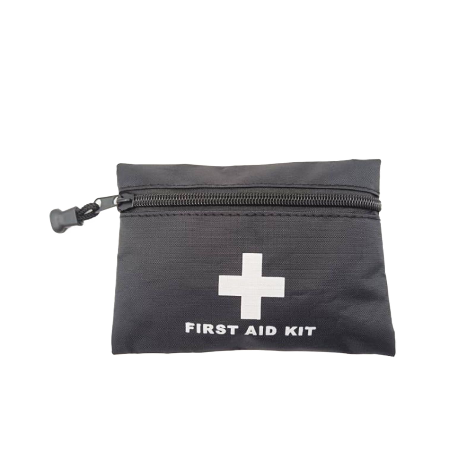 Jipemtra Red Emergency First Aid Travel Rescue Bag - Small Empty Pouch Storage Medicine Pocket Bag for Car, Home, Office, Kitchen, Sports, Outdoors - Black (6.3x4.3 Inches)