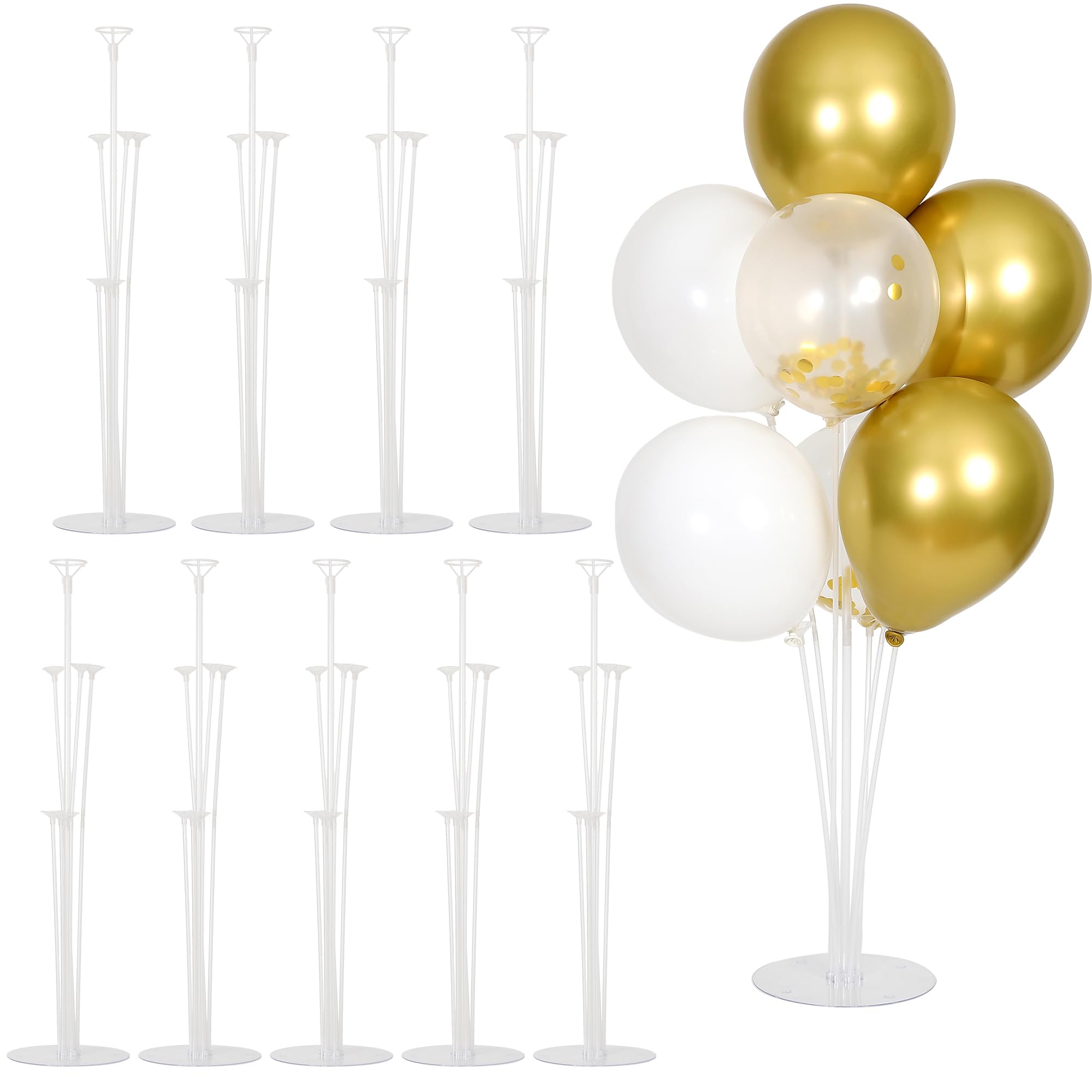 Photo 1 of HPLYEL 10 Sets Balloon Stand Kit, Balloon Sticks Holder with Base Birthday Wedding Graduation Party Decortaions Table Centerpieces Balloon Arch kit