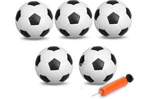 UMNODOBN 5 Inch Footballs Mini Soccer Balls for Indoor Mini Soccer Hoops, 5" Soft Soccer Goal Sports Game Swimming Pool Balls Beach Balls Great Gift for Adults & Kids Sensory Stress Balls with Air Pump 5 Pack