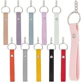 SUNNYCLUE 22Pcs 11 Colors 16cm PU Leather Keychain Blanks Key Chain Bulk Light Colorful Rectangular Engraving Blank Keychains Holder with Silver Alloy Rings for Keys Chain Stamping DIY Crafts