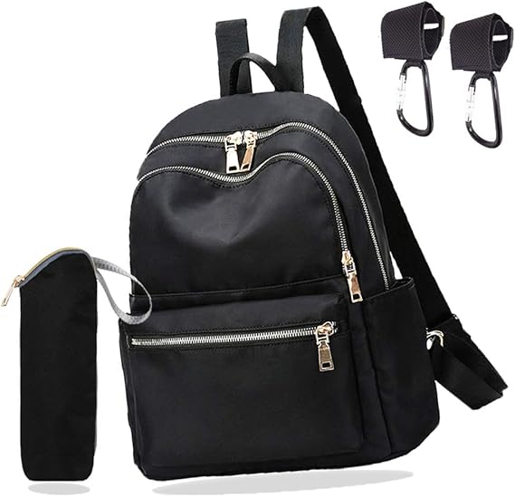 Amazon Co Jp Urbane Style マザーズバッグ リュック レディース マザーズリュック ママバッグ リュックサック ペットボトル ホルダー付き 黒 34 31 15 ベビー マタニティ