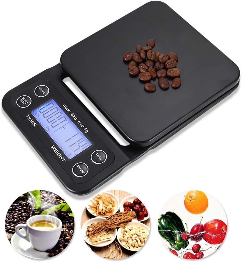 Bjbyrx Digital Kitchen Food Coffee Weighing Scale + Timer