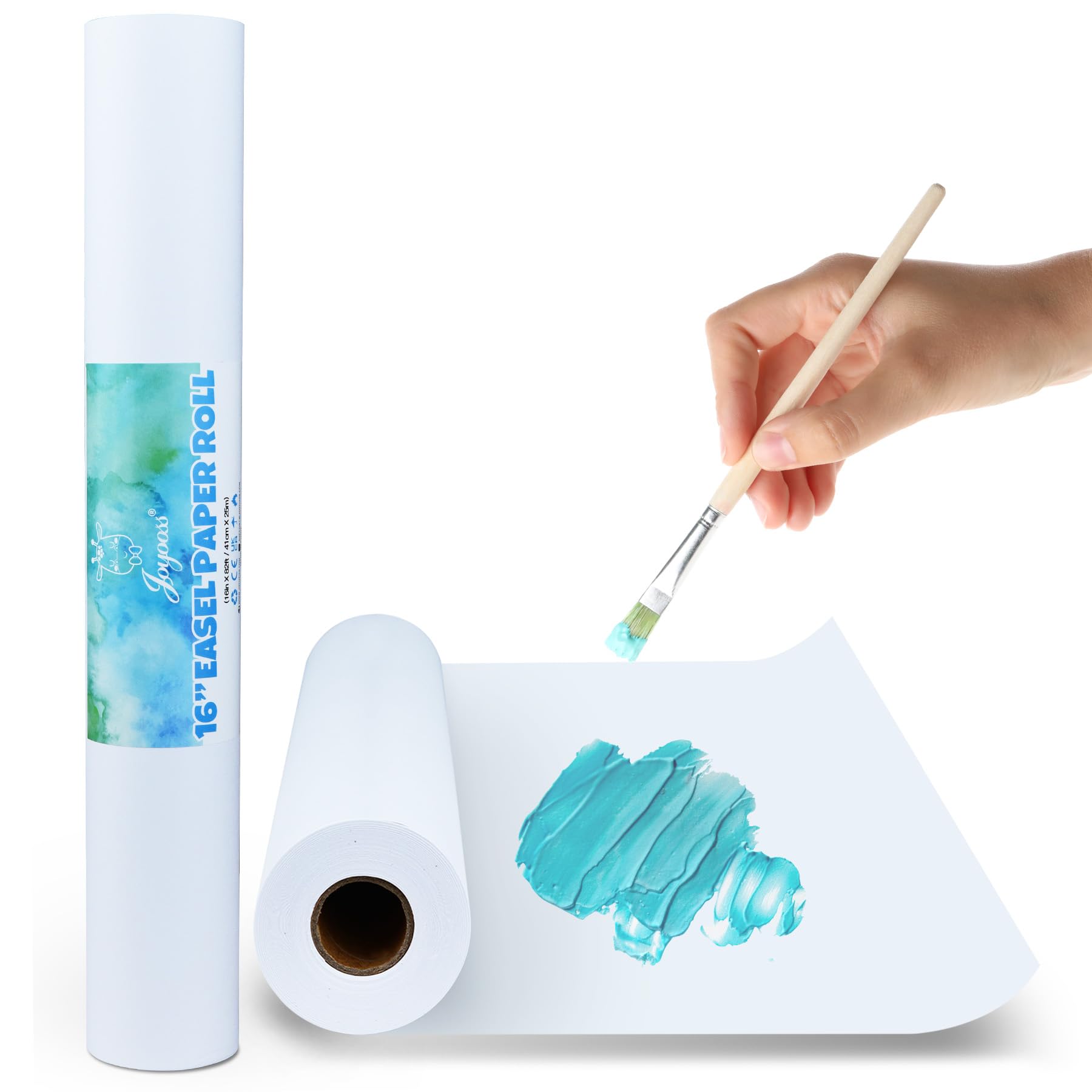 Photo 1 of Joyooss Easel Paper Roll, Drawing Art Paper Roll for Kids 16” x 984” (82’) 2 Pack Painting Roll of Paper Kid Art and Craft Coloring White Paper for Kids Wrapping Gift Activity