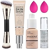 PHOERA Foundation Full Coverage,and 2024 New PHOERA Foundation Makeup for Mature Skin, Wrinkles Matte Natural Finish for a Flawless Complexion with Medium Coverage (101+N01/ Porcelain+Porcelain)