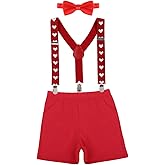 IBTOM CASTLE Baby Boys 1st/2nd Birthday Cake Smash Outfit Suspenders Bloomers Bowtie Set Fishing Party Clothes
