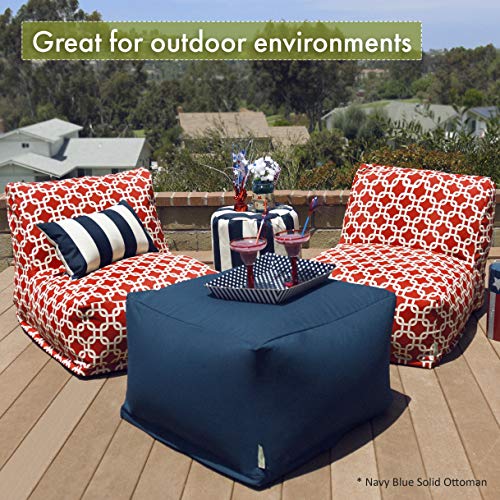 Majestic Home Goods Aruba Ottoman, Large, Gray - Thumbnail 3