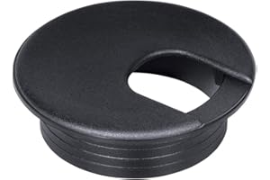 PETUTU Desk Grommet 2 Inch, Plastic Desk Cord Cable Hole Cover Grommet - 10 Packs, Black