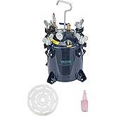 VEVOR Spray Paint Pressure Pot Tank, 10L/2.5gal 70PSI Max Air Paint Pressure Pot, with Metal Rack and Leak Repair Sealant, for Spray Painting and Resin Crafting, Industry Home Decor Automotive