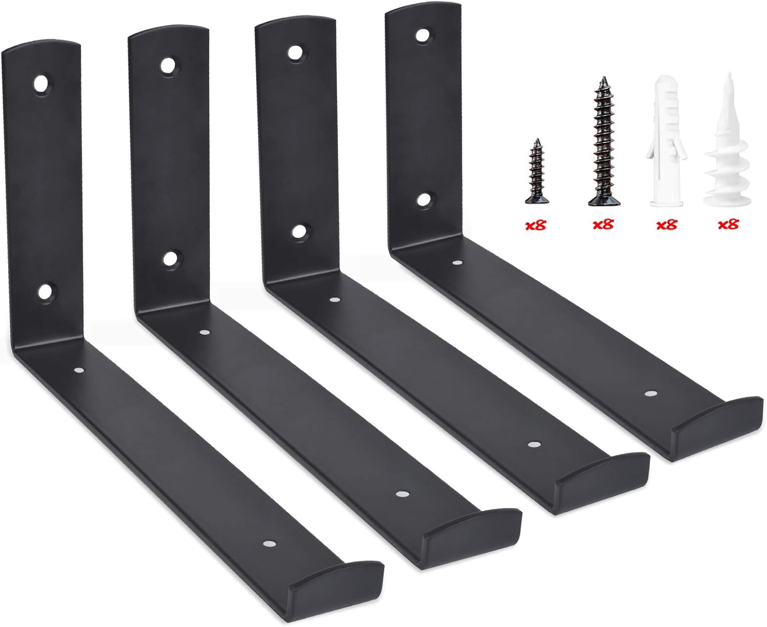 Shelf Brackets 4 Pack 12 Inch, BONROB Heavy Duty Wall Floating Shelf