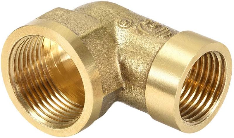 sourcing map Brass Pipe Fitting 90 Degree Street Elbow g 1/2 Female x g 3/4 Female, Gold, 1/2 NPT Female X 3/4 NPT - Image 4