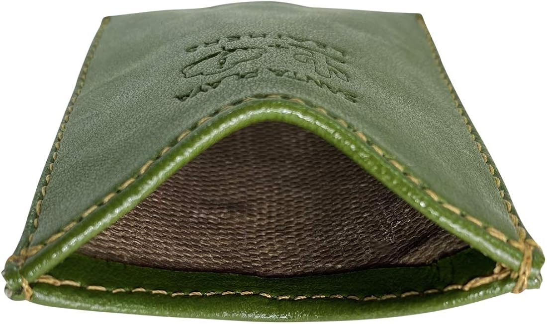 Santa Playa, Fruit & Vegetable Leathers Front Pocket Wallet Made from Eco Friendly Cactus Leather & Waxed Canvas – Small Slim Lightweight Minimalist Credit Cards, Cash, Money Holder – Nopal Green at  Men’s Clothing store