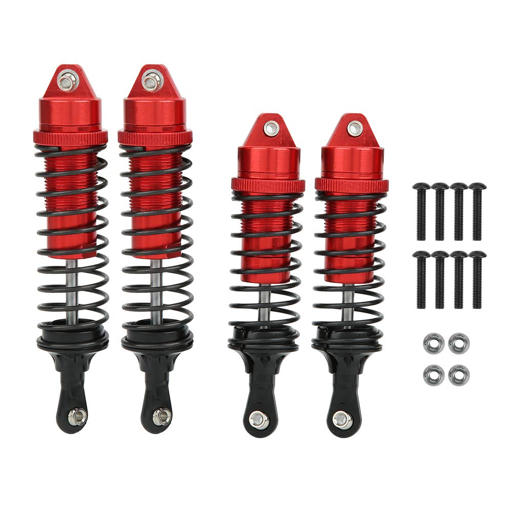4pcs Aluminum Alloy RC Car Shocks Damper, RC Car Front / Rear Shocks Struts Damper for 1/10 Traxxas SLASH RC Car(Red)