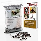 Pure Whole Black Peppercorns, Premium Quality, FDA approved, No Pesticides, Steam Sterilized for Freshness, Resealable Bag 7 Ounces