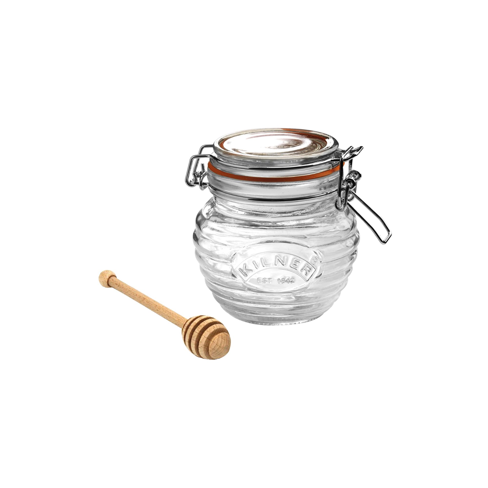 Kilner Glass Honey Pot with Dipper 0.4 Litre (400ml) Airtight Storage Jar for Honey Treacle Syrup