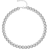 the City Beaded Necklaces for Women, Dainty Choker Necklace, Lightweight Hollow Ball Bead Chain Necklace Adjustable length Chunky Necklaces for Women Trendy Stuff, Christmas Birthday Gifts for Her