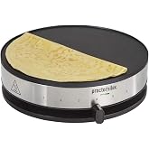 Proctor Silex Electric Crepe Maker with 13&rdquo; PFAS-Free Nonstick Griddle for Eggs, Pancakes, Omelets and Quesadillas, with Temperature Control, Spatula, Spreader, Batter Cup, Stainless Steel (38400MN)