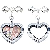 SUPERFINDINGS 2Pcs Wedding Bouquet Photo Charm Bouquet Photo Locket Charms Heart Bridal Brooches Bow Tie Wedding Memorial Brooches Pins Brass Frame Pin Brooch for Bridal Decorations