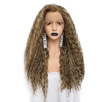 Amazon Com Anogol Hair Cap Brown Lace Front Wig With Free Part