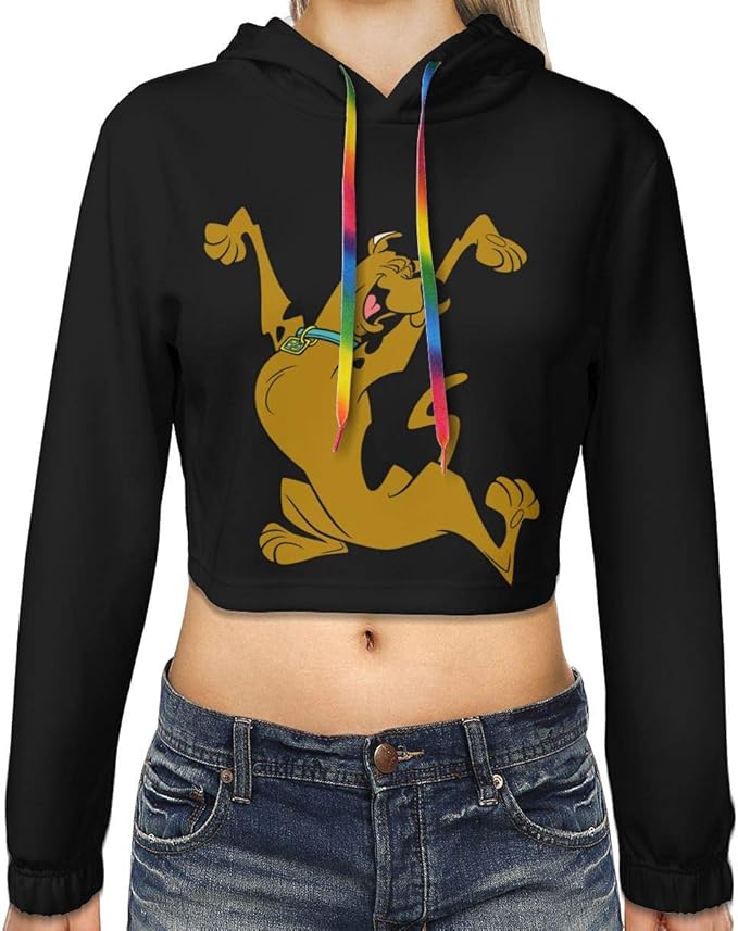Scooby Doo Women's Girls Long Sleeve Casual Printed Sweatshirt Crop Top Hoodies at Amazon Women