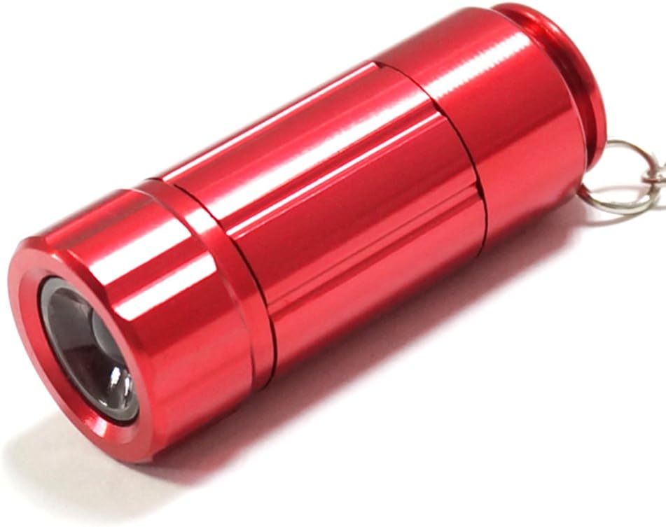 KENO Mini USB Rechargeable LED Keychain Flashlight Battery Powered Flashlight Key Chain Flashlights Small Flashlight Torch Light Aluminum LED Keychain Flashlight(1 pack,Red)